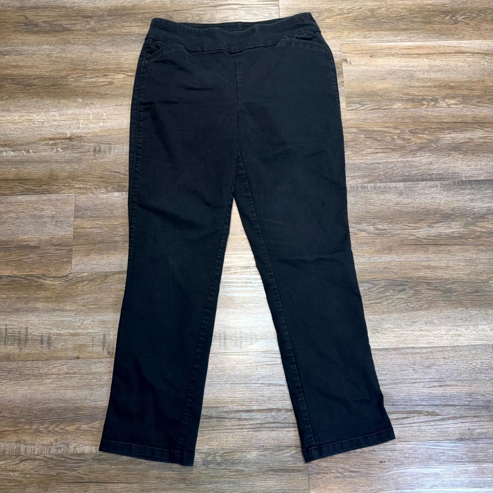 Croft & Barrow The Effortless Stretch Pants Womens 10R Black Straight-Leg